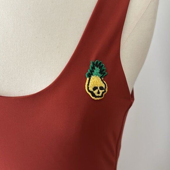 Hurley One Piece Pineapple Swimsuit Orange Sz S - Picture 4 of 11